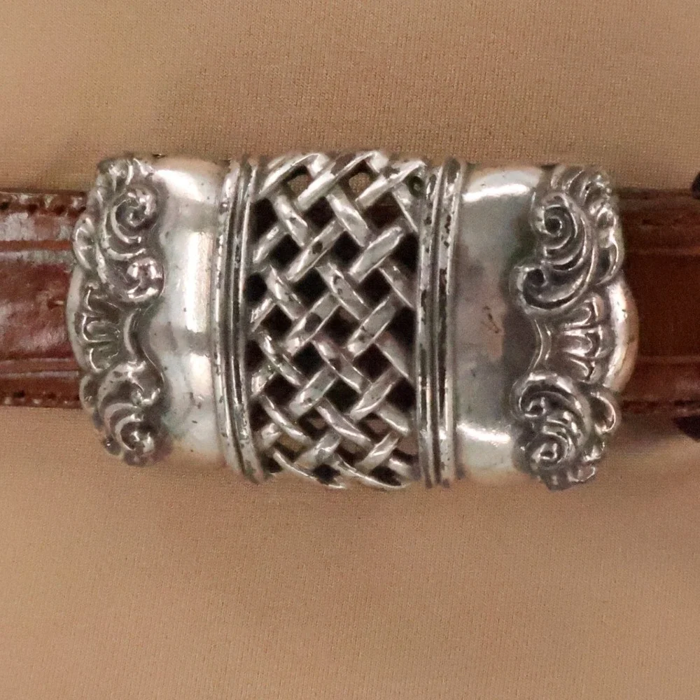 Brighton Vintage 1995 Braided Leather Belt Womens Size S Brown Western Boho